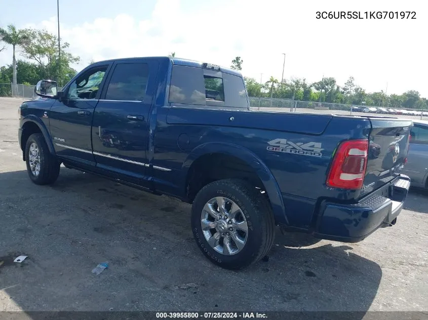 2019 Ram 2500 Limited 4X4 6'4 Box VIN: 3C6UR5SL1KG701972 Lot: 39955800