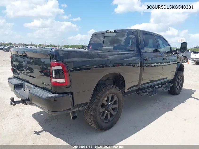 2019 Ram 2500 Lone Star 4X4 6'4 Box VIN: 3C6UR5DL5KG548381 Lot: 39981786