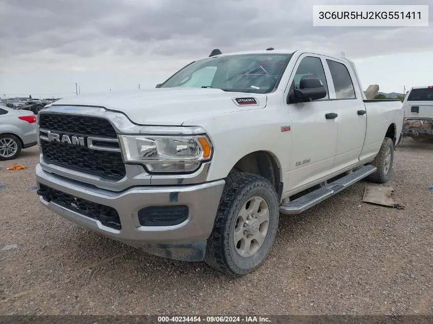 2019 Ram 2500 Tradesman 4X4 8' Box VIN: 3C6UR5HJ2KG551411 Lot: 40234454