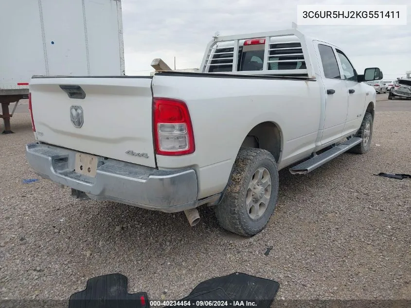 2019 Ram 2500 Tradesman 4X4 8' Box VIN: 3C6UR5HJ2KG551411 Lot: 40234454