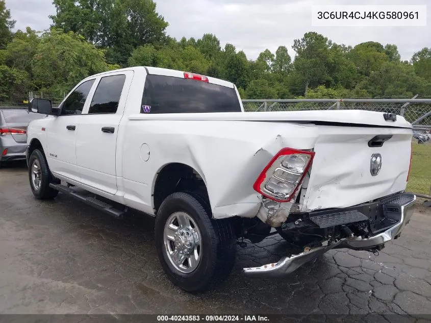 2019 Ram 2500 Tradesman 4X2 6'4 Box VIN: 3C6UR4CJ4KG580961 Lot: 40243583