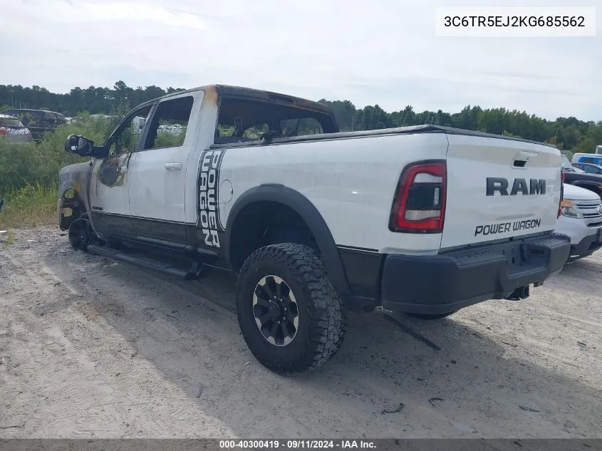 2019 Ram 2500 Powerwagon VIN: 3C6TR5EJ2KG685562 Lot: 40300419