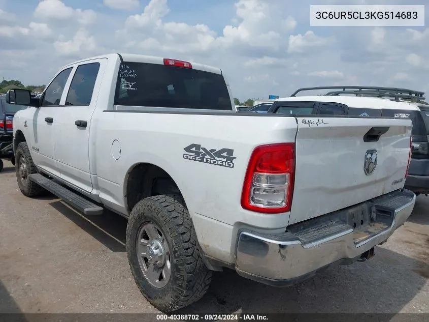 2019 Ram 2500 Tradesman 4X4 6'4 Box VIN: 3C6UR5CL3KG514683 Lot: 40388702