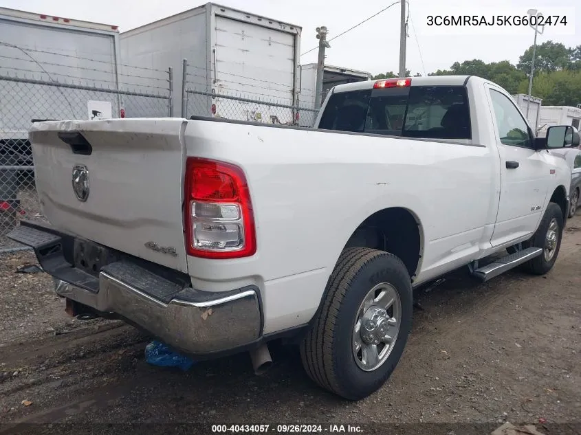 2019 Ram 2500 Tradesman VIN: 3C6MR5AJ5KG602474 Lot: 40434057