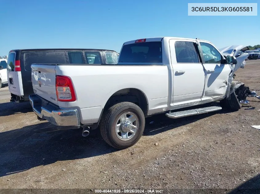 2019 Ram 2500 Big Horn VIN: 3C6UR5DL3KG605581 Lot: 40441925