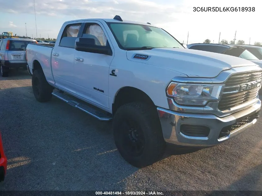 2019 Ram 2500 Big Horn 4X4 6'4 Box VIN: 3C6UR5DL6KG618938 Lot: 40481494