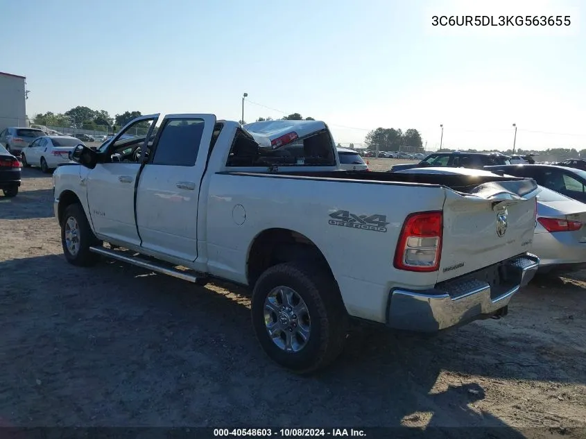 2019 Ram 2500 Big Horn 4X4 6'4 Box VIN: 3C6UR5DL3KG563655 Lot: 40548603