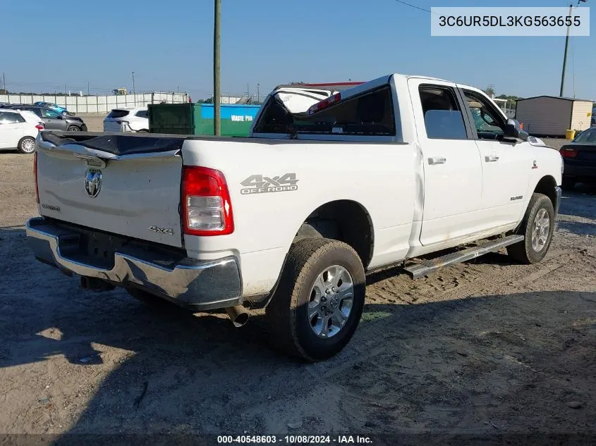 2019 Ram 2500 Big Horn 4X4 6'4 Box VIN: 3C6UR5DL3KG563655 Lot: 40548603