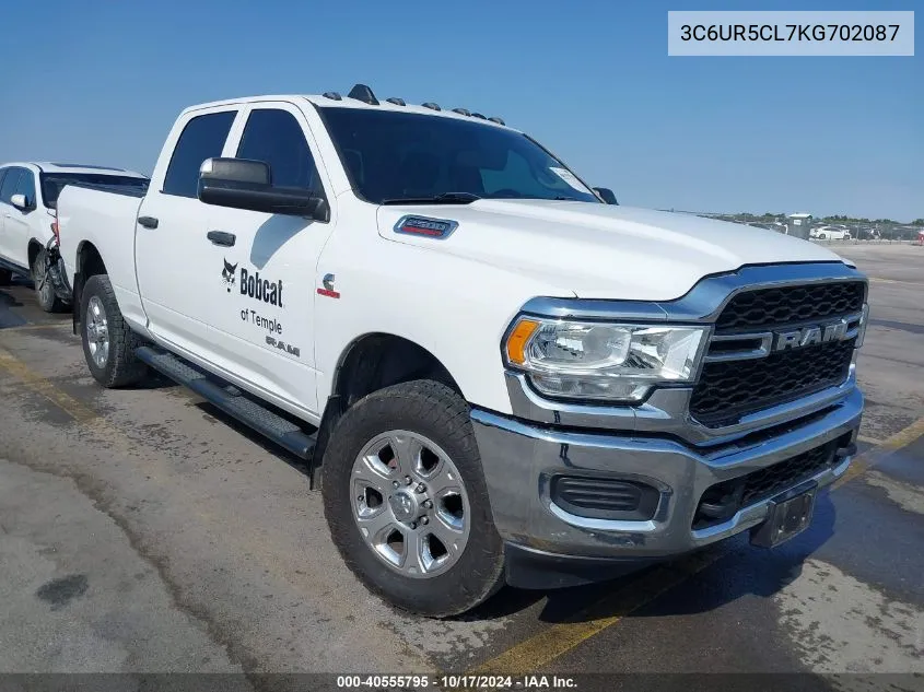 2019 Ram 2500 Tradesman 4X4 6'4 Box VIN: 3C6UR5CL7KG702087 Lot: 40555795