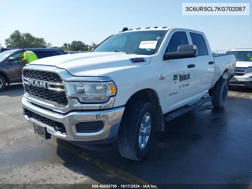 2019 Ram 2500 Tradesman 4X4 6'4 Box VIN: 3C6UR5CL7KG702087 Lot: 40555795