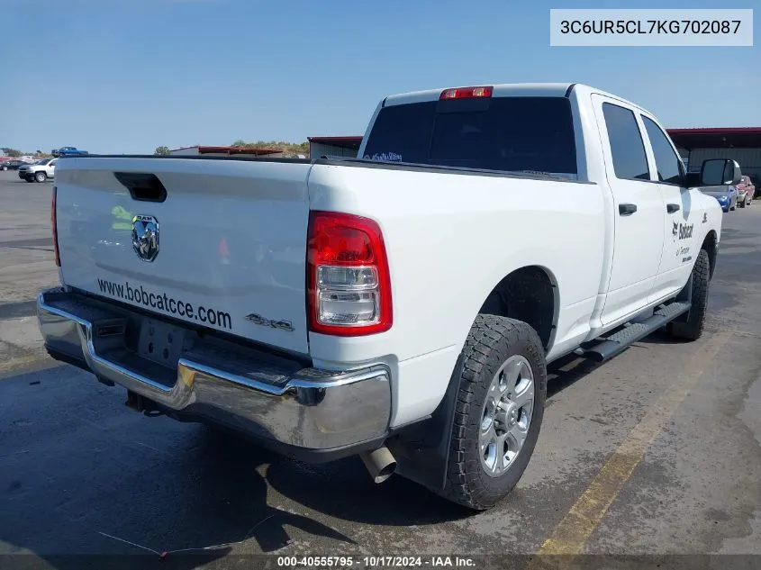 2019 Ram 2500 Tradesman 4X4 6'4 Box VIN: 3C6UR5CL7KG702087 Lot: 40555795