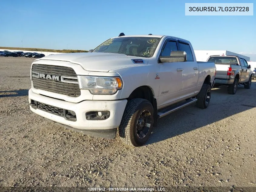 2020 Ram 2500 Big Horn VIN: 3C6UR5DL7LG237228 Lot: 12097612