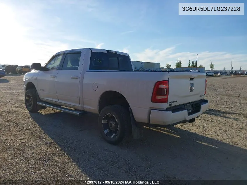 2020 Ram 2500 Big Horn VIN: 3C6UR5DL7LG237228 Lot: 12097612