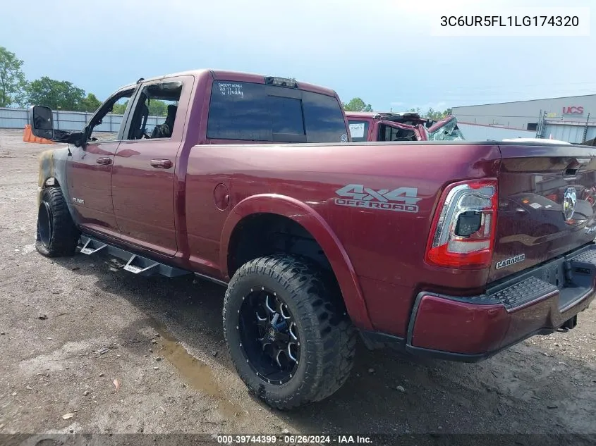 2020 Ram 2500 Laramie 4X4 6'4 Box VIN: 3C6UR5FL1LG174320 Lot: 39744399