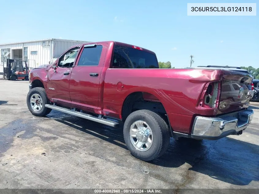 2020 Ram 2500 Tradesman 4X4 6'4 Box VIN: 3C6UR5CL3LG124118 Lot: 40082940