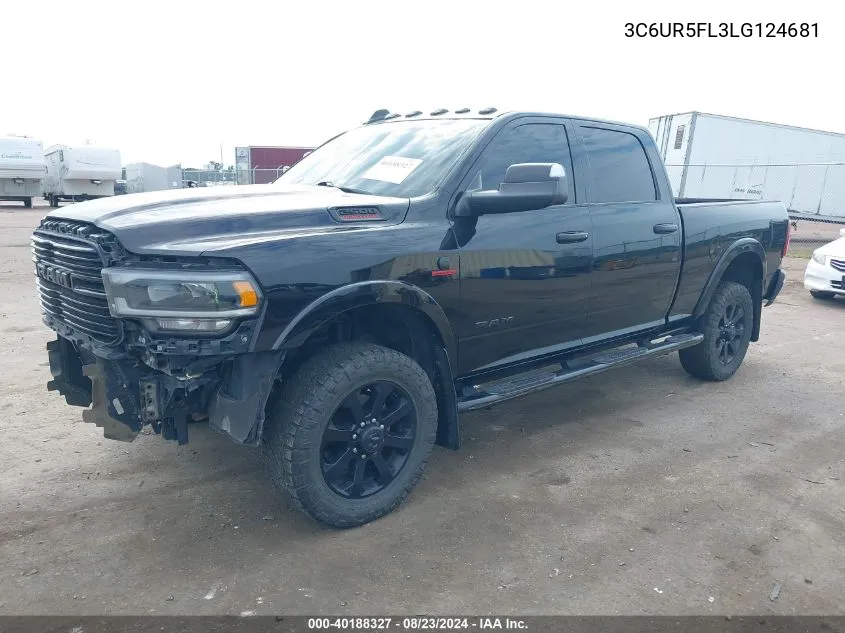 2020 Ram 2500 Laramie 4X4 6'4 Box VIN: 3C6UR5FL3LG124681 Lot: 40188327