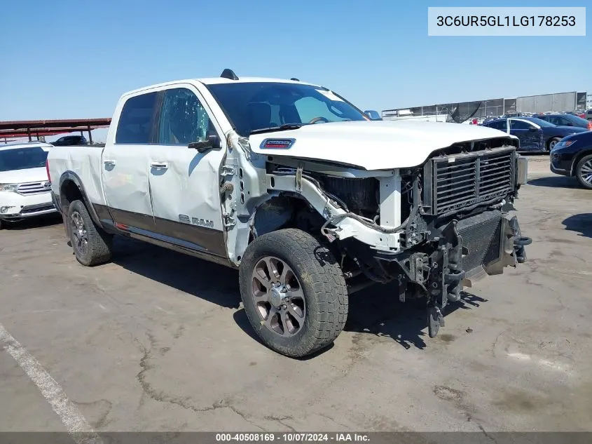 2020 Ram 2500 Laramie Longhorn 4X4 6'4 Box VIN: 3C6UR5GL1LG178253 Lot: 40508169