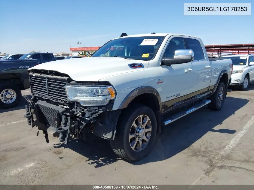 2020 Ram 2500 Laramie Longhorn 4X4 6'4 Box VIN: 3C6UR5GL1LG178253 Lot: 40508169