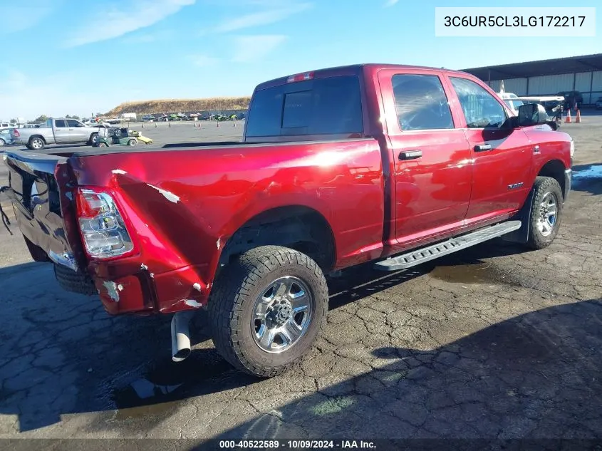 2020 Ram 2500 Tradesman 4X4 6'4 Box VIN: 3C6UR5CL3LG172217 Lot: 40522589