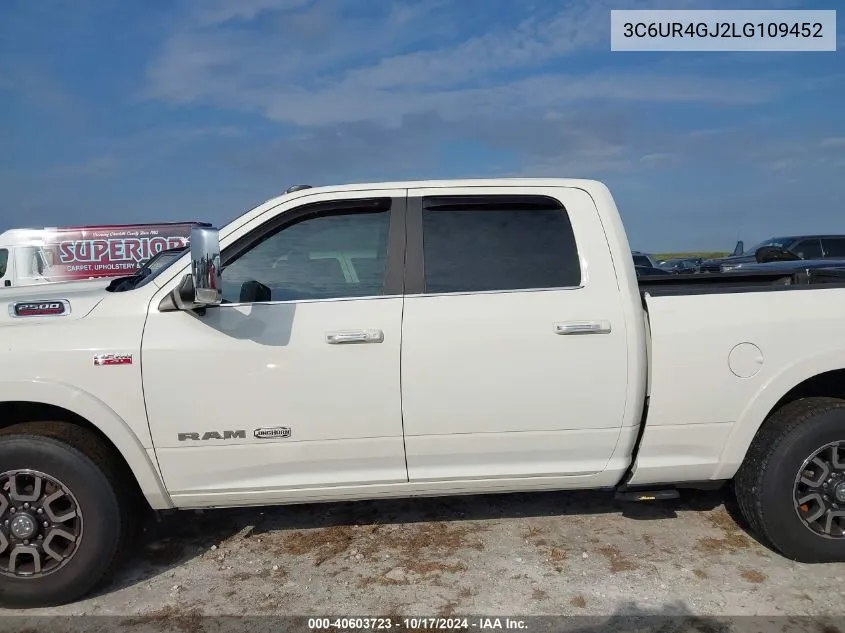 2020 Ram 2500 Laramie Longhorn 4X2 6'4 Box VIN: 3C6UR4GJ2LG109452 Lot: 40603723