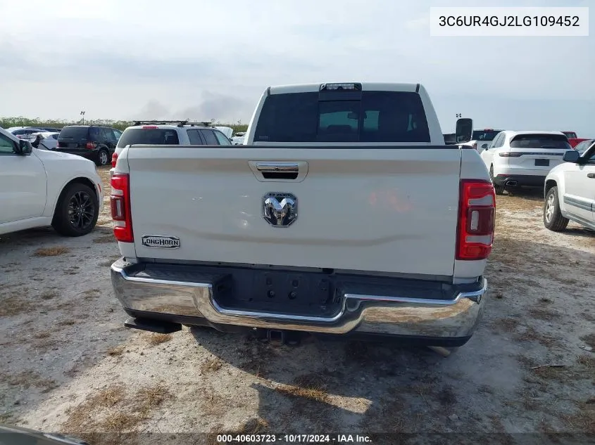 2020 Ram 2500 Laramie Longhorn 4X2 6'4 Box VIN: 3C6UR4GJ2LG109452 Lot: 40603723