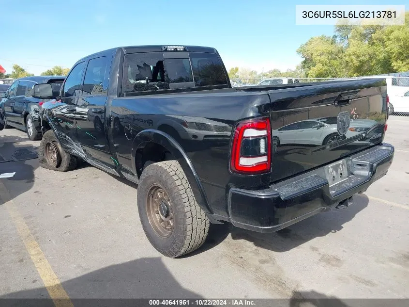 2020 Ram 2500 Limited 4X4 6'4 Box VIN: 3C6UR5SL6LG213781 Lot: 40641951