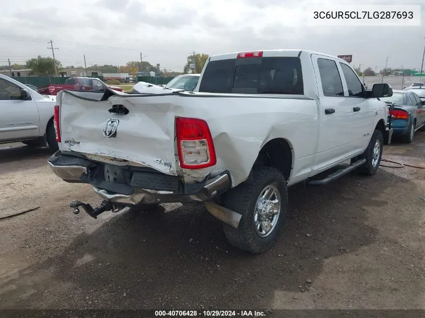 2020 Ram 2500 Tradesman 4X4 6'4 Box VIN: 3C6UR5CL7LG287693 Lot: 40706428