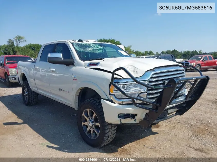 2021 Ram 2500 Limited Longhorn 4X4 6'4 Box VIN: 3C6UR5GL7MG583616 Lot: 39860614