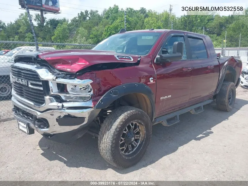 2021 Ram 2500 Big Horn Mega Cab 4X4 6'4' Box VIN: 3C6UR5ML0MG532558 Lot: 39923176