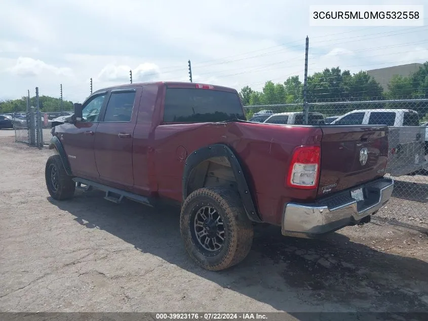 2021 Ram 2500 Big Horn Mega Cab 4X4 6'4' Box VIN: 3C6UR5ML0MG532558 Lot: 39923176