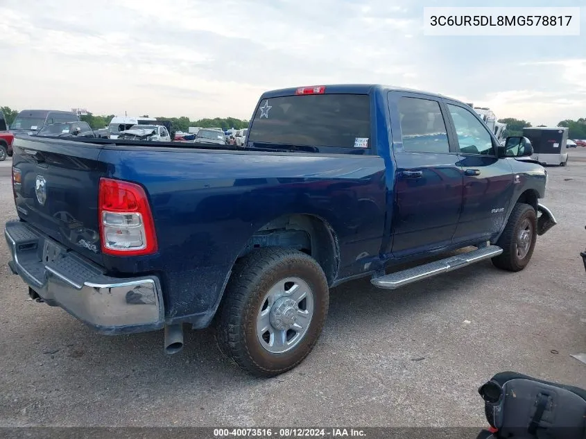 2021 Ram 2500 Big Horn 4X4 6'4 Box VIN: 3C6UR5DL8MG578817 Lot: 40073516