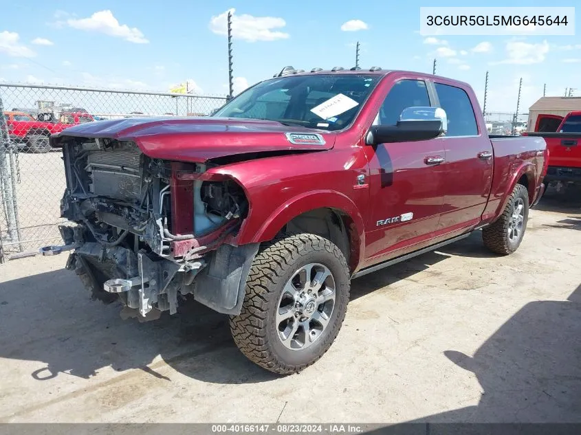 2021 Ram 2500 Limited Longhorn 4X4 6'4 Box VIN: 3C6UR5GL5MG645644 Lot: 40166147