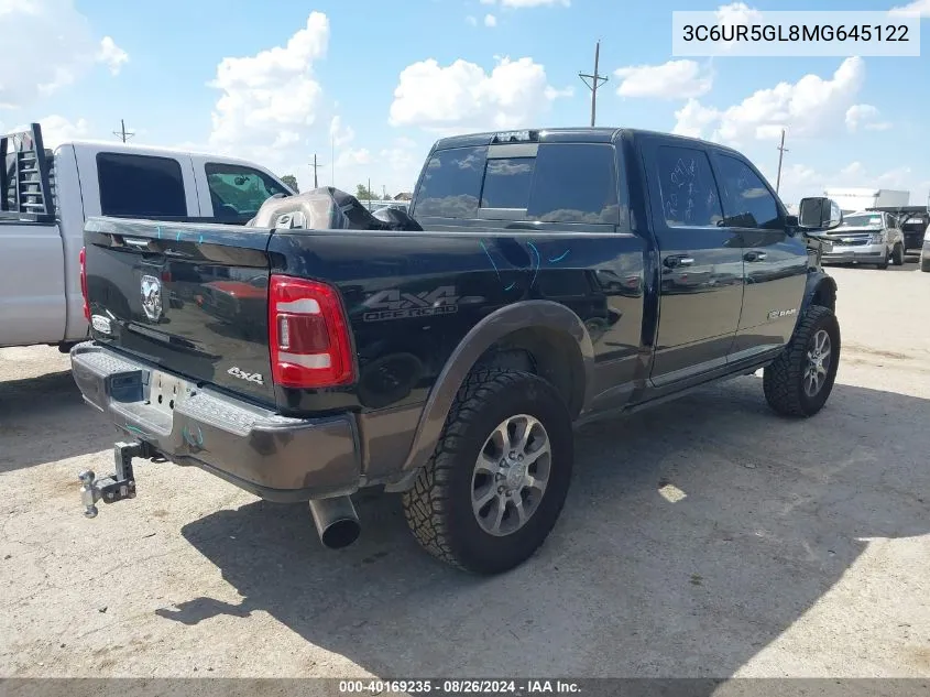 2021 Ram 2500 Limited Longhorn 4X4 6'4 Box VIN: 3C6UR5GL8MG645122 Lot: 40169235