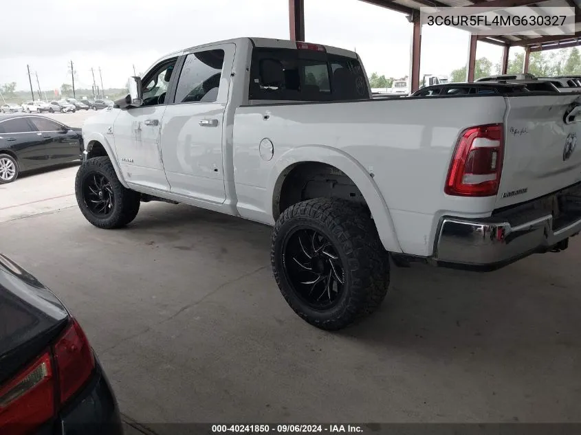 2021 Ram 2500 Laramie 4X4 6'4 Box VIN: 3C6UR5FL4MG630327 Lot: 40241850