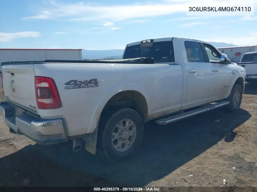 2021 Ram 2500 Laramie 4X4 8' Box VIN: 3C6UR5KL4MG674110 Lot: 40295379