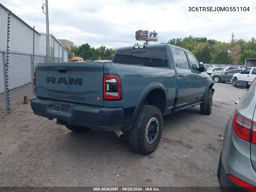 2021 Ram 2500 Power Wagon 4X4 6'4 Box VIN: 3C6TR5EJ0MG551104 Lot: 40363597