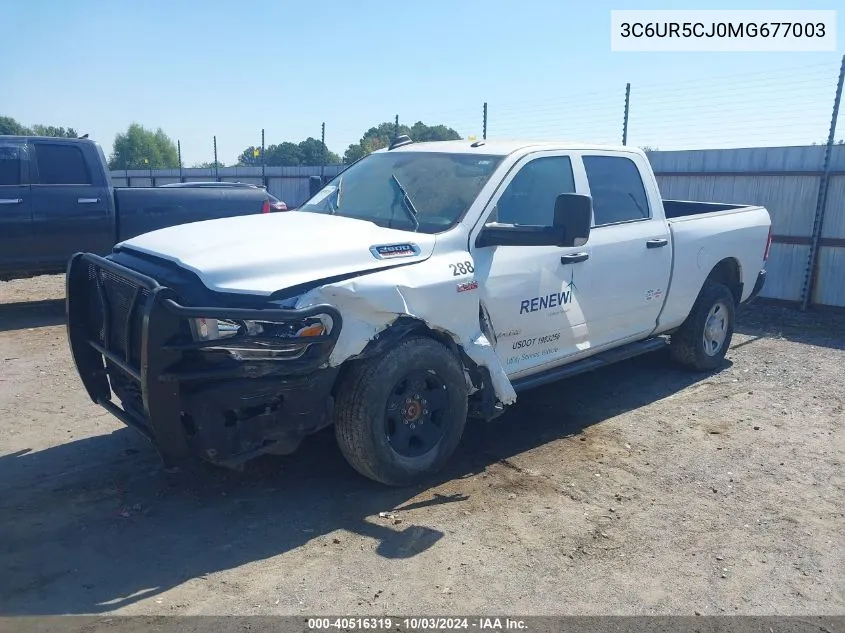 2021 Ram 2500 Tradesman 4X4 6'4 Box VIN: 3C6UR5CJ0MG677003 Lot: 40516319