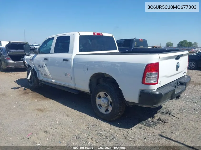 2021 Ram 2500 Tradesman 4X4 6'4 Box VIN: 3C6UR5CJ0MG677003 Lot: 40516319