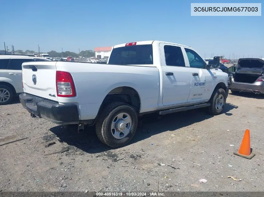 3C6UR5CJ0MG677003 2021 Ram 2500 Tradesman 4X4 6'4 Box