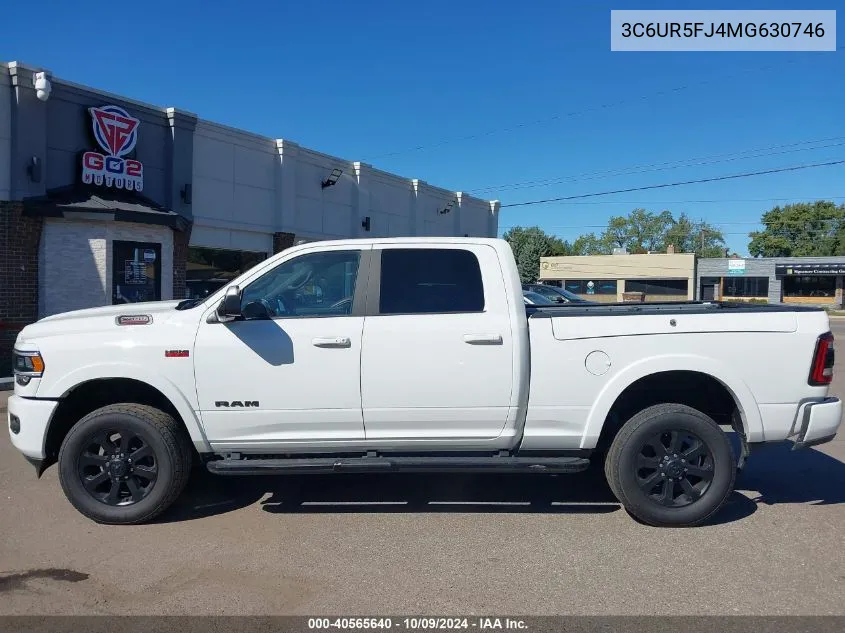 2021 Ram 2500 Laramie 4X4 6'4 Box VIN: 3C6UR5FJ4MG630746 Lot: 40565640