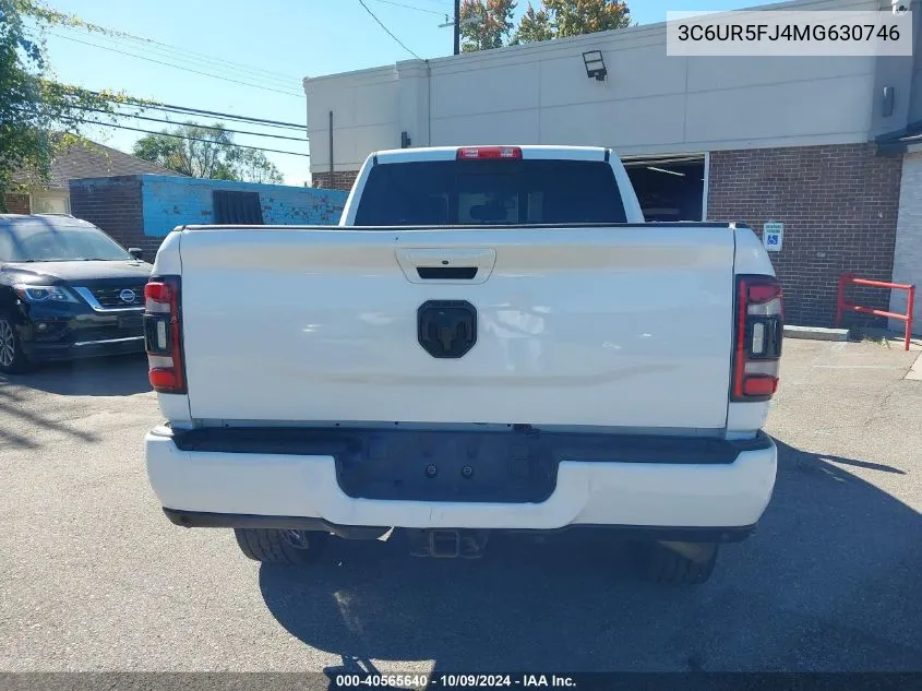 2021 Ram 2500 Laramie 4X4 6'4 Box VIN: 3C6UR5FJ4MG630746 Lot: 40565640