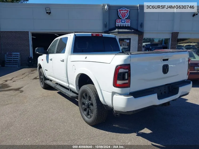 2021 Ram 2500 Laramie 4X4 6'4 Box VIN: 3C6UR5FJ4MG630746 Lot: 40565640