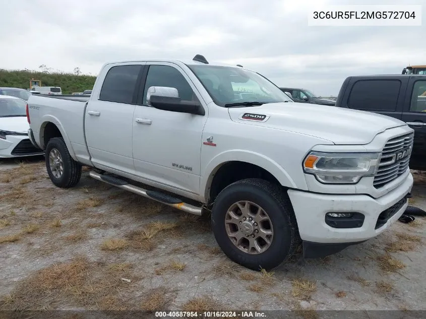 2021 Ram 2500 Laramie 4X4 6'4 Box VIN: 3C6UR5FL2MG572704 Lot: 40587954