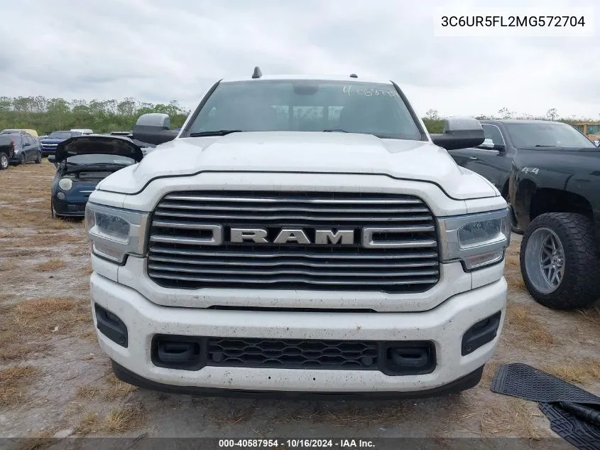 2021 Ram 2500 Laramie 4X4 6'4 Box VIN: 3C6UR5FL2MG572704 Lot: 40587954