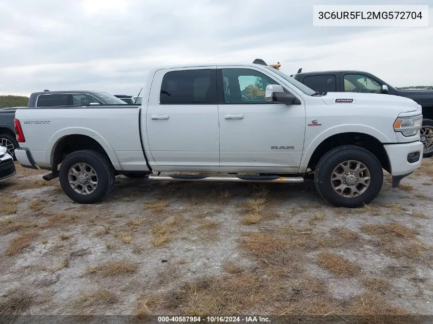 2021 Ram 2500 Laramie 4X4 6'4 Box VIN: 3C6UR5FL2MG572704 Lot: 40587954