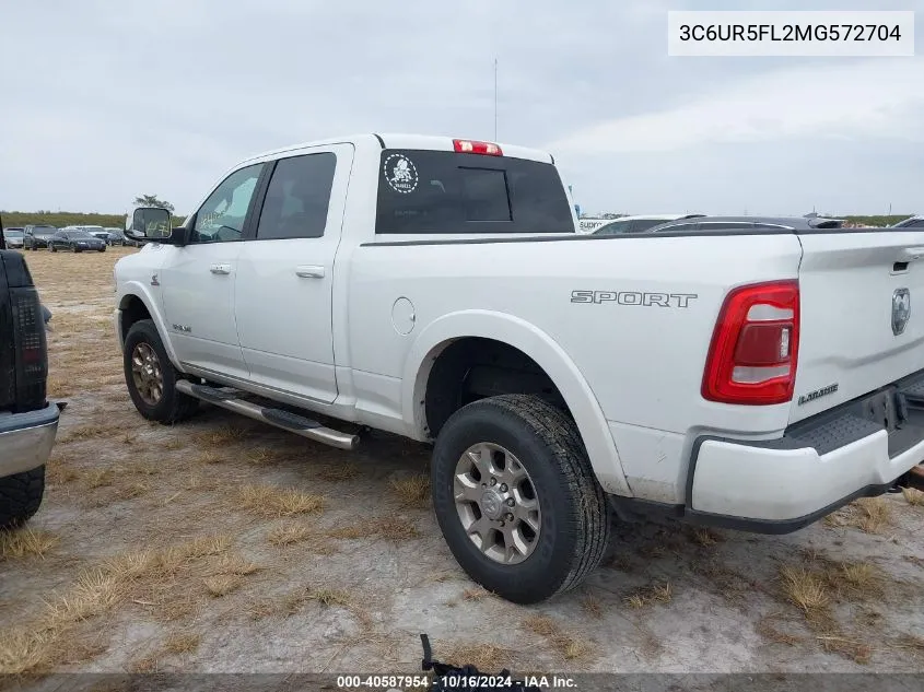 2021 Ram 2500 Laramie 4X4 6'4 Box VIN: 3C6UR5FL2MG572704 Lot: 40587954