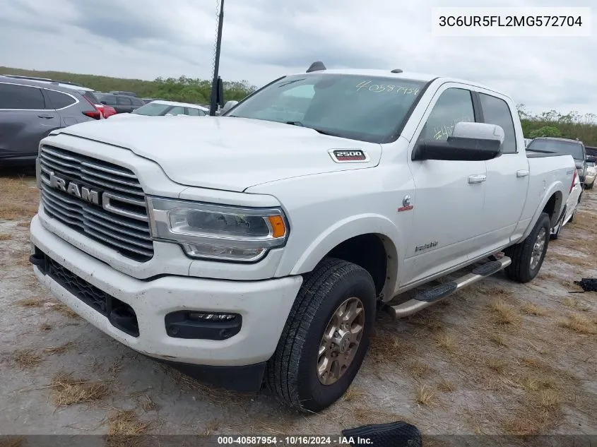 2021 Ram 2500 Laramie 4X4 6'4 Box VIN: 3C6UR5FL2MG572704 Lot: 40587954