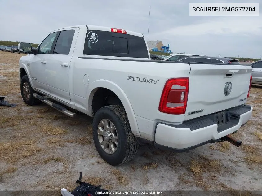 2021 Ram 2500 Laramie 4X4 6'4 Box VIN: 3C6UR5FL2MG572704 Lot: 40587954