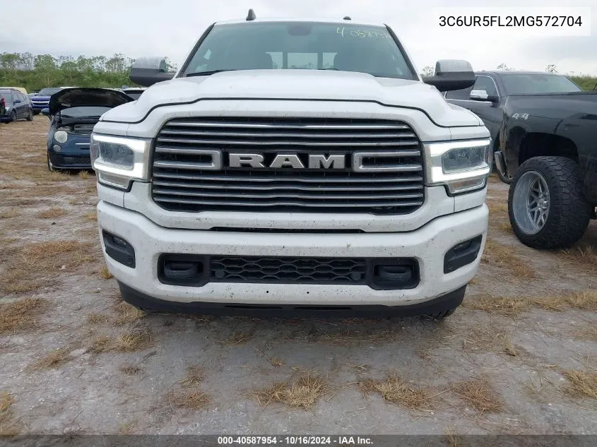 2021 Ram 2500 Laramie 4X4 6'4 Box VIN: 3C6UR5FL2MG572704 Lot: 40587954