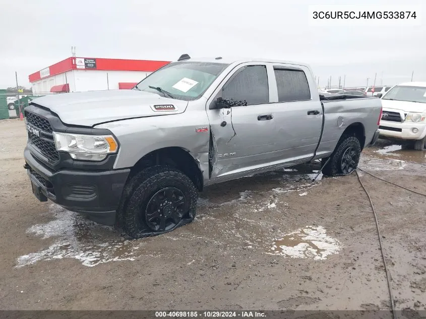 2021 Ram 2500 Tradesman 4X4 6'4 Box VIN: 3C6UR5CJ4MG533874 Lot: 40698185